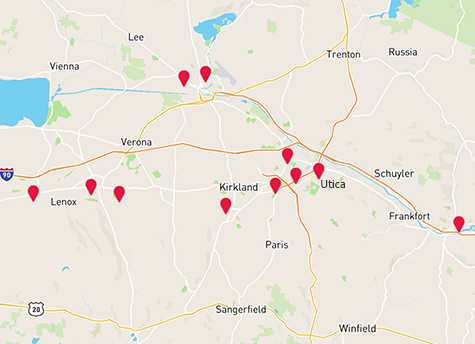 Map of NBT Mohawk Valley Locations
