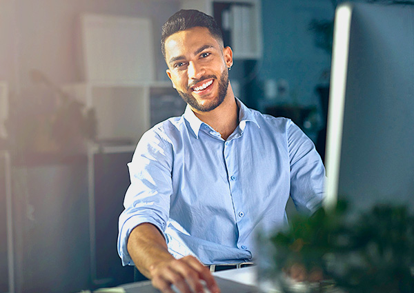 Young professional man working