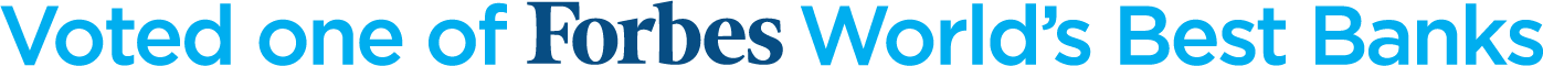 Voted one of Forbes World's Best Banks