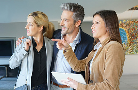 Business women and man discussing project